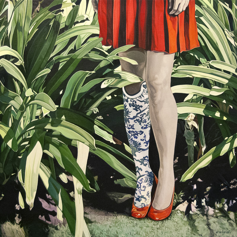 Sally, Oil and Acrylic, 12 x 12, Jolene Lai, 2015